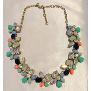J.Crew Crystal Petal Party Statement Necklace 16"-19" Shimmery Floral STUNNING